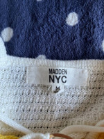 Madden NYC Yellow/Orange/White Crochet Crop Tank Top, Size M