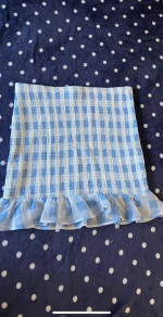 No Boundaries Light Blue Stretchy Gingham Top And Skirt Set, Size L For Both