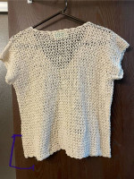 hand crochet off white Medium size top