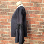 True Destiny Tunic Top Womens Black Size Small Fringe Bell Sleeve
