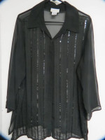 Avenue Black Top With Sequins