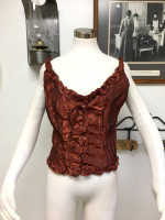 Rust Crinkle Top by "Anne Giorgio" - Size M