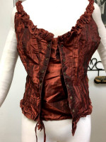 Rust Crinkle Top by "Anne Giorgio" - Size M