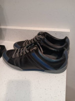 Dior Homme Black/Blue Leather and Mesh Lace Low Top