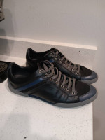 Dior Homme Black/Blue Leather and Mesh Lace Low Top