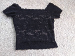 Black lace short sleeve top