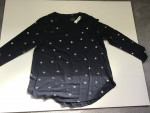 Lane Bryant Size 14/16 Black Top Silver Stars V-Neck NEW w/ TAGS
