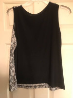Ladies b&w lace sequin tank top XL NWOT