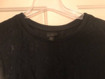 Ladies black lace banded bottom top XXL NWOT