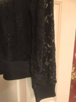 Ladies black lace banded bottom top XXL NWOT