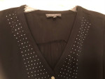 Ladies black v-neck bling top 1X NWT