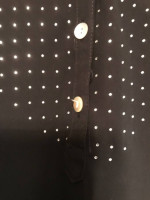 Ladies black v-neck bling top 1X NWT