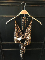 Leopard Tie-back Halter Top Size M New.
