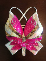 Butterfly Sequin Tie-back Crop-top One-size Fully-Adjustable. New.