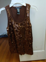 Brown Sequin Top - size M