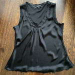 NEW Black satin-like tank sleeveless top - Size Large