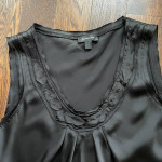 NEW Black satin-like tank sleeveless top - Size Large