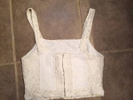 Ladies Topshop crop top, lace and cotton size 6, off-white