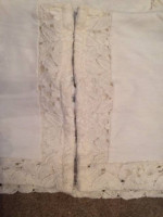 Ladies Topshop crop top, lace and cotton size 6, off-white