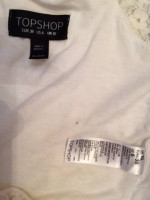 Ladies Topshop crop top, lace and cotton size 6, off-white