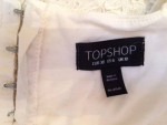 Ladies Topshop crop top, lace and cotton size 6, off-white