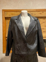 2 Piece Pant Set Snake Outfit Top Jacket Shinny Black Women’s Size 20W