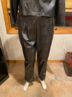 2 Piece Pant Set Snake Outfit Top Jacket Shinny Black Women’s Size 20W