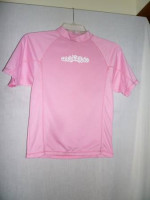 Lady's Light Pink Rashguard Surf Top, Size Med