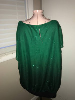 NWT Sara Michelle Green sparkly 2X Top