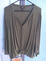 Ana Olive green long sleeve top