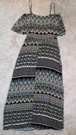 BOHEMIAN RUFFLE TOP LONG DRESS
