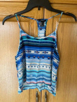 Forever21 blue striped tank top