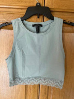 Forever21 green cropped tank top