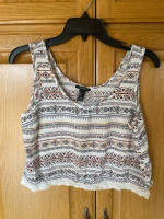 Forever21 Aztec Print Cropped Tank Top