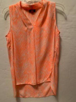 Vince Camuto Peach/White Design Sleeveless Tunic Top Size XS