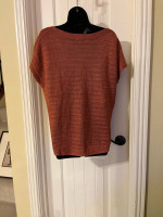 64-MMT Talbots Linen Top Womens Sz PL Terra Cotta Sweater Shirt Sleeveless NWT