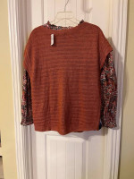 64-MMT Talbots Linen Top Womens Sz PL Terra Cotta Sweater Shirt Sleeveless NWT