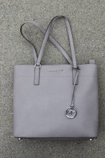 MICHAEL KORS Charlotte Large Saffiano Style Top-Zip Tote Bag