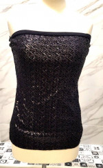 CAbi BLACK SEQUIN CONVERTIBLE STYLE #151 SKIRT OR TOP Size SMALL