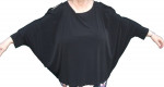Planet Black Microfiber Spandex Cold Shoulder Cape Style Top - OSFA