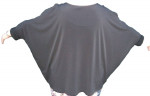 Planet Black Microfiber Spandex Cold Shoulder Cape Style Top - OSFA
