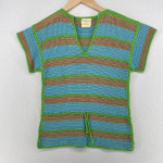 Hand made crochet Striped Drawstring top by CHERYL SEITZ