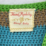 Hand made crochet Striped Drawstring top by CHERYL SEITZ
