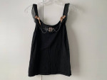 Max Studio Small Black Sleeveless 100% Silk Top w/Decorative Neckline