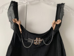 Max Studio Small Black Sleeveless 100% Silk Top w/Decorative Neckline
