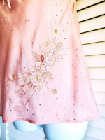 EXPRESS DESIGN STUDIO Embroidered, Sequined Silk Pink Camisole Size S