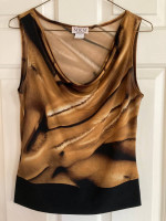 M.K.M Designs Woman's Tiger Eye Shirt Sleeveless Size Medium