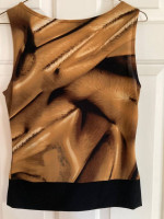 M.K.M Designs Woman's Tiger Eye Shirt Sleeveless Size Medium