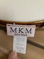 M.K.M Designs Woman's Tiger Eye Shirt Sleeveless Size Medium