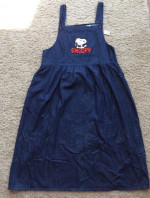 Vintage 1999 Ladies Jumper Snoopy Blue Denim Dress Sz XL New Cond